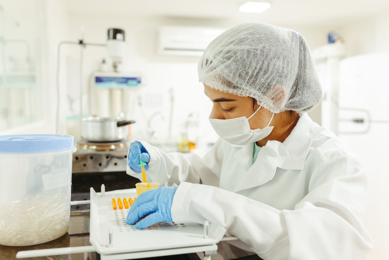 Pharmacist in the compounding lab